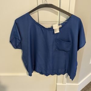 Blue/purple Crop Top with Button Detail